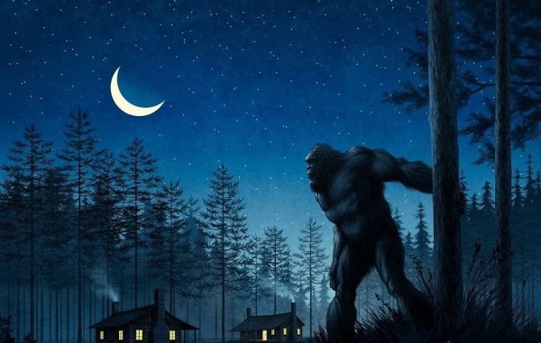 Снежный человек ночью