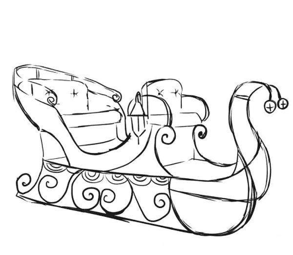 Сани раскраска