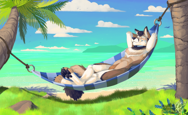 Фурри на пляже арт