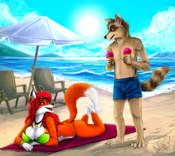 Фурри лисы семья