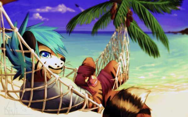 Фурри на пляже арт