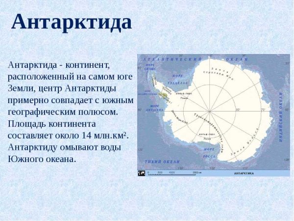 Антарктида Континент расположенный на самом юге земли