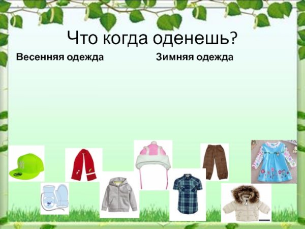 Тема Весенняя одежда