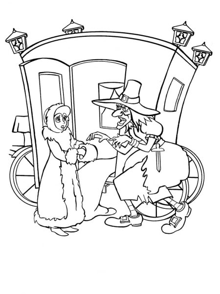 Раскраска Снежная Королева из сказки Кай и Герда