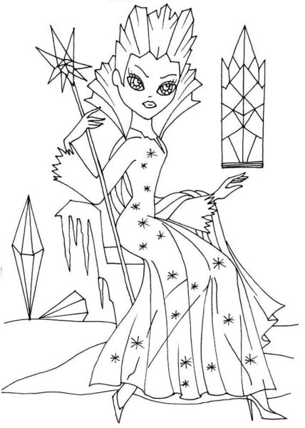 Раскраска Снежная Королева Зазеркалье