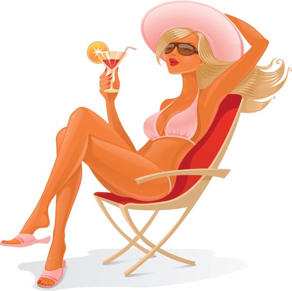 Дама в шезлонге