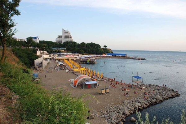 Пляж высокий берег малая бухта Анапа