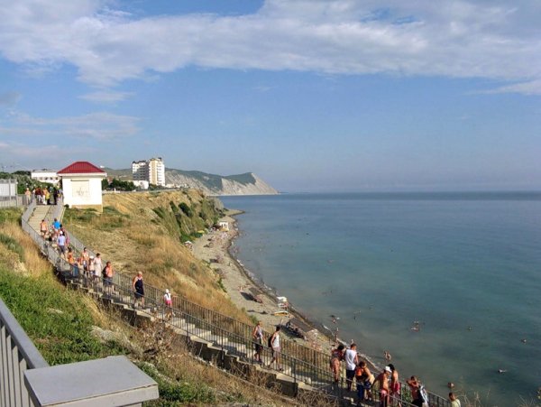 Анапа галечный пляж высокий берег