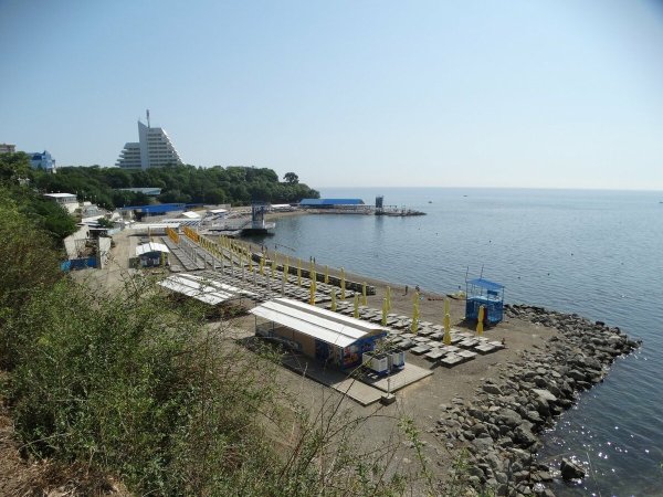 Пляж высокий берег малая бухта Анапа