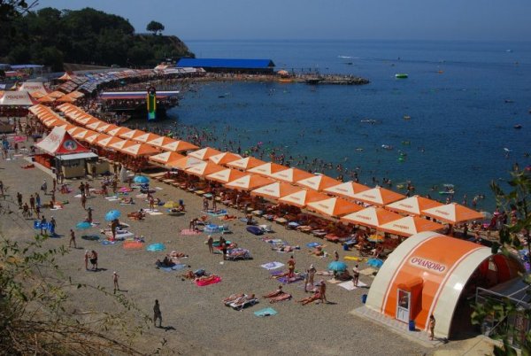 Пляж пансионата высокий берег Анапа