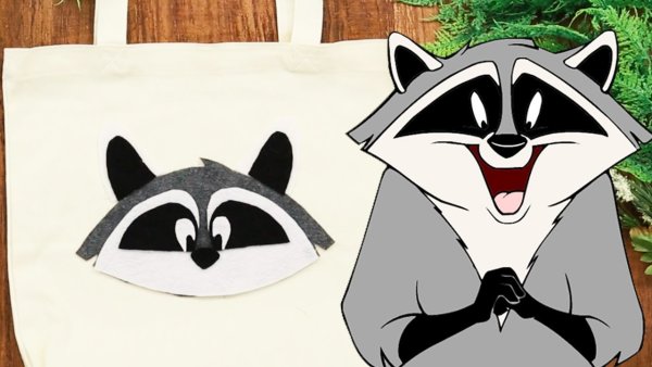 Мультяшный енот Покахонтас