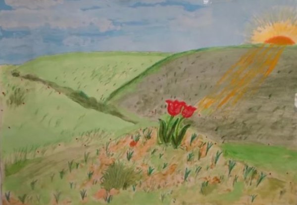 Детские рисунки степи