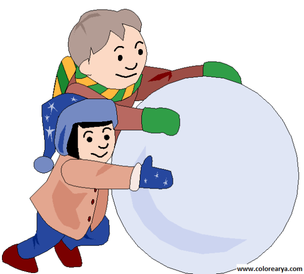 Мальчик лепит снежный ком