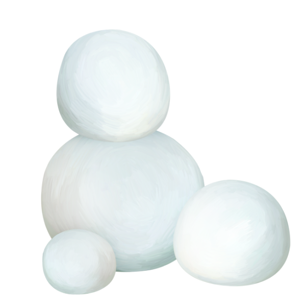 Снежки на прозрачном фоне