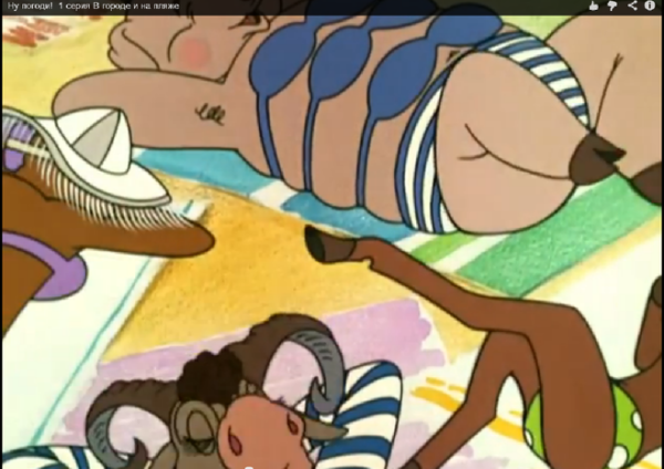 Ну погоди Свинка на пляже