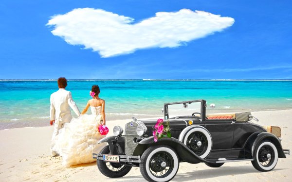 Ретро автомобиль на море