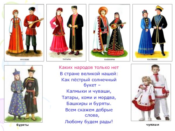Костюмы народов России татары башкиры