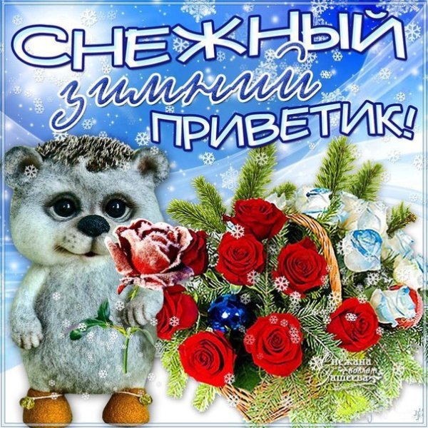 Зимний приветик открытки
