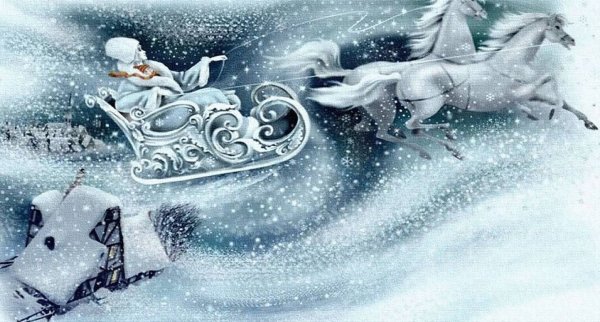 Снежная Королева Кай и сани