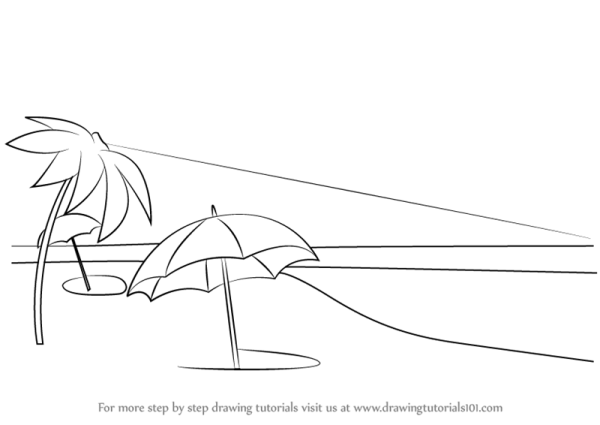 Пляж рисунок