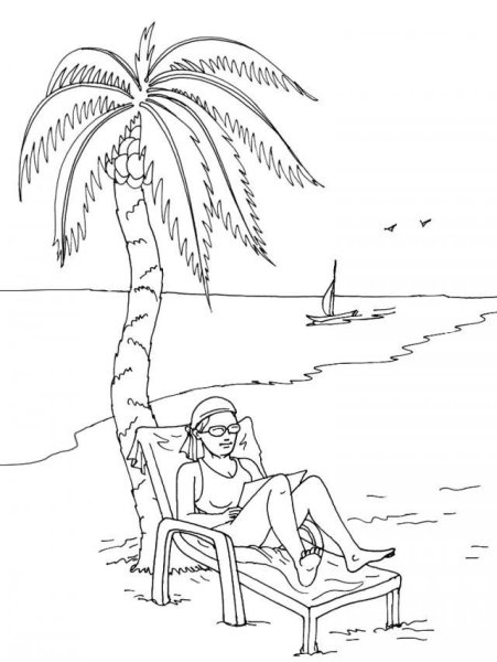 Пляж карандашом