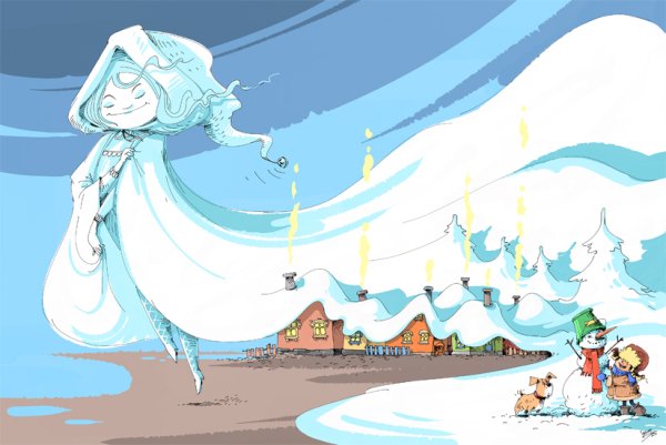 Снежное одеяло рисунок для детей