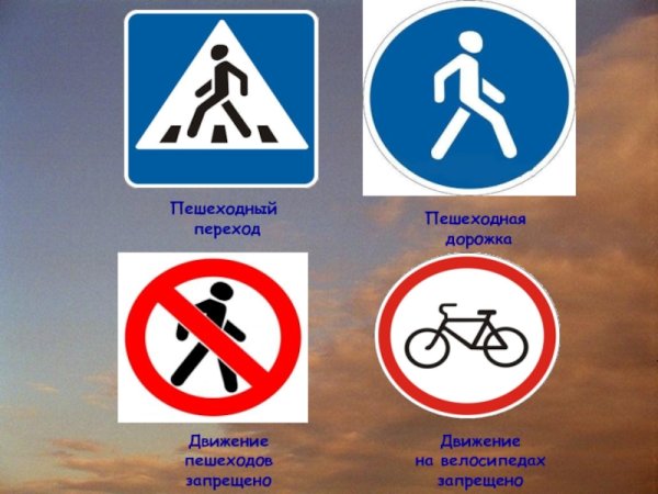 Дорожные знаки ДД лля пешеходов