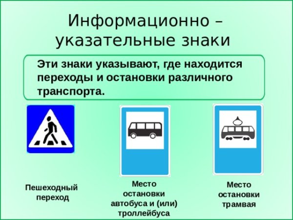 Информационно-указательные знаки