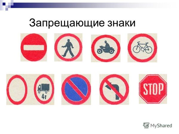 Дорожные знаки запрещающие знаки
