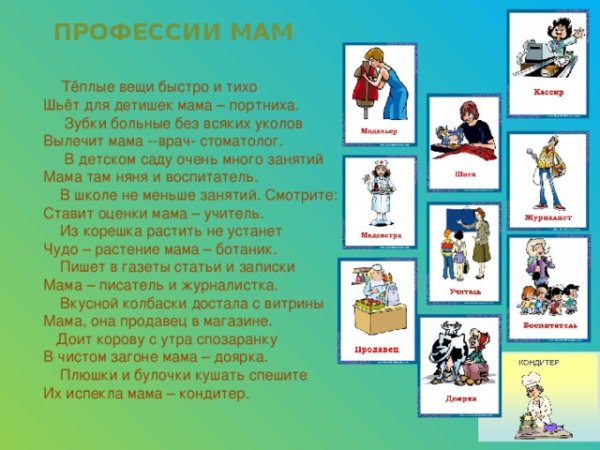 Профессии мам