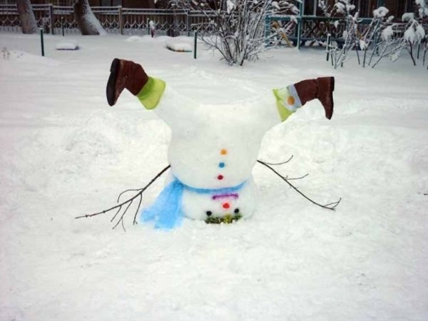 Снеговик фигура из снега