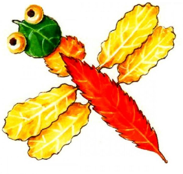 Аппликация из осенних листьев