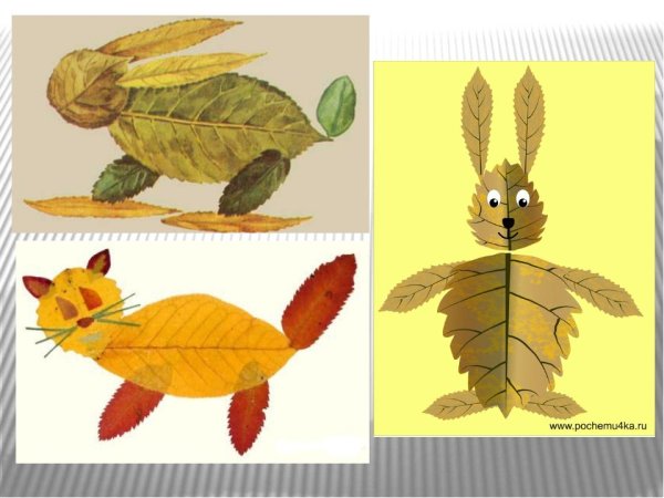 Аппликация из листьев 1 класс