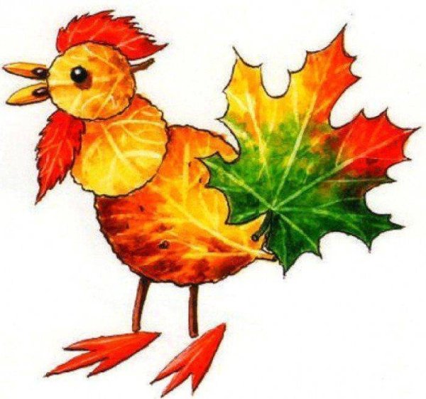 Аппликация из осенних листьев