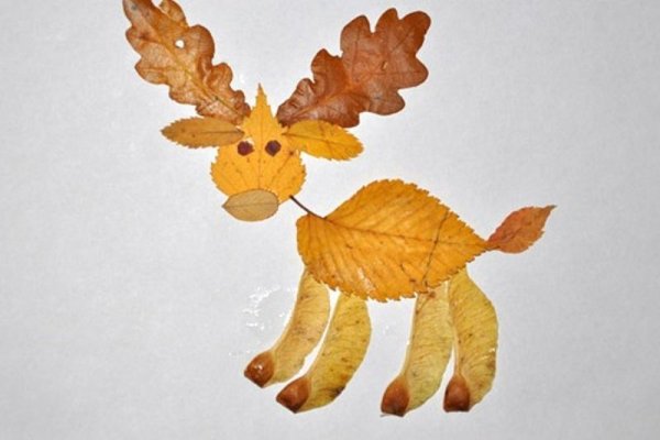 Олень из листьев