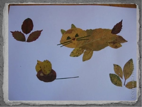 Композиции из засушенных листьев для 1 класса