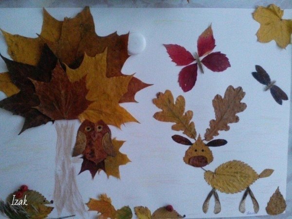 Создаём оригинальные картины из осенних листьев