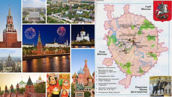План Москвы с достопримечательностями