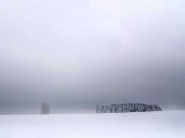 Серое небо зимой