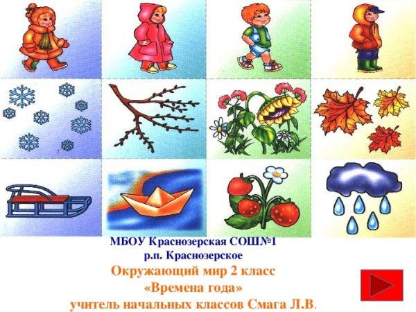Времена года 1 класс