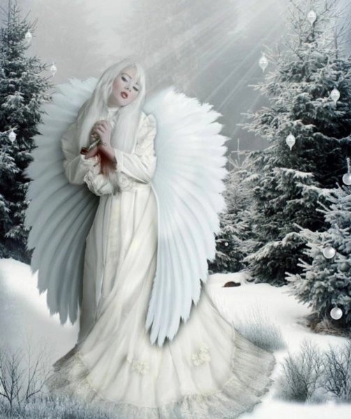 Ангелы зимние красивые