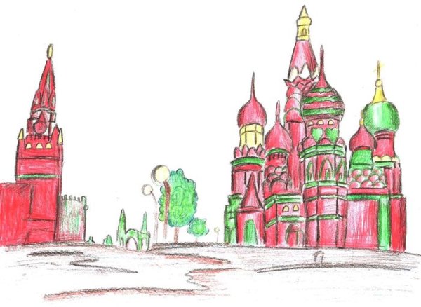 Рисование на тему Москва