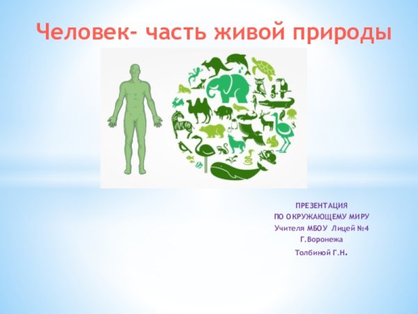Человек часть живой природы 3 класс окружающий мир