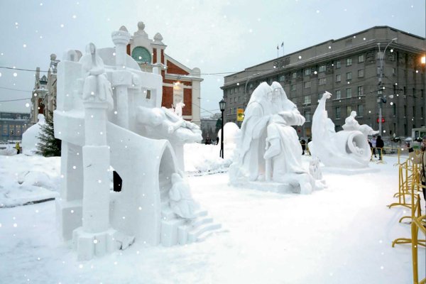 Снежный городок Новосибирск площадь Ленина
