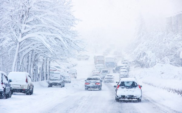 Метель зима автомобили