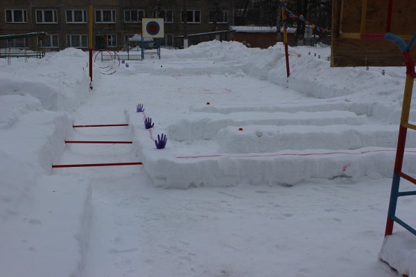 Постройки на участке зимой
