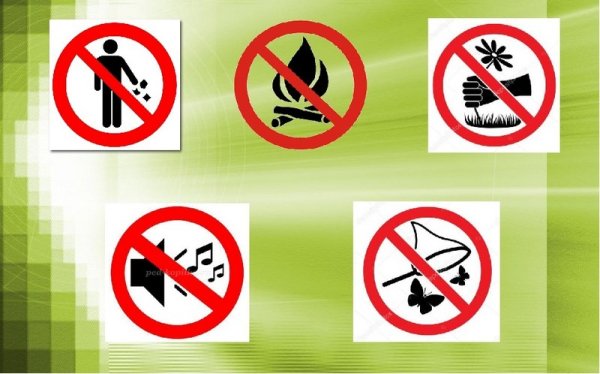 Запрещающие экологические знаки