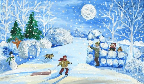 Рисунок на зимнюю тему