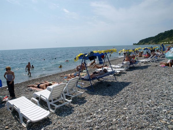 Пляж санатория салют Сочи