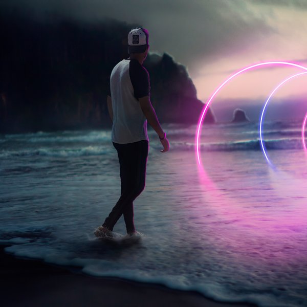 Бегущий чел неон